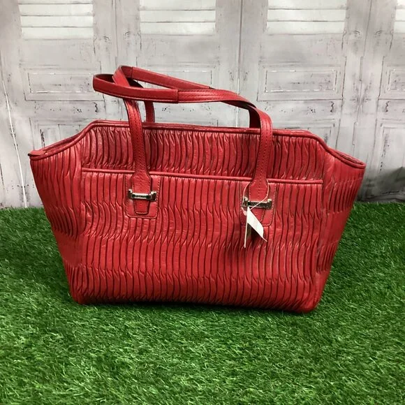 Coach Taylor Gathered Leather Alexis Carryall Tote Red NWT - Picture 9 of 16